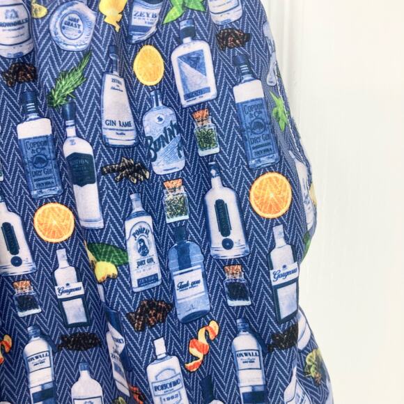 NWOT MORELLI MILANO Beach Trunks M Novelty Print Alcohol Bottles Mesh Lined - Picture 4 of 7